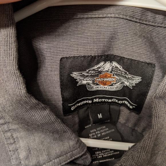Men's Harley Davidson gray short sleeve button up - Picture 3 of 3